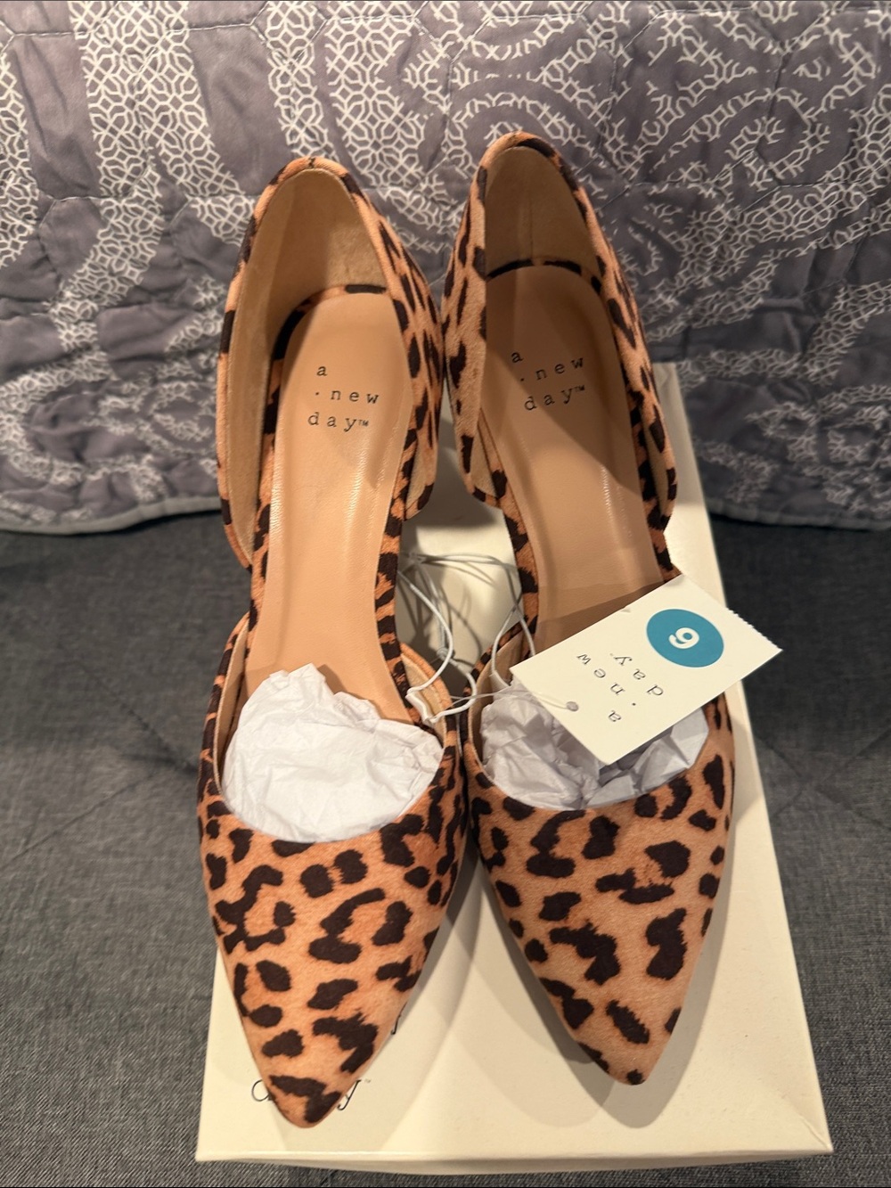 a new day Leopard Print D'Orsay Pumps in tan and black